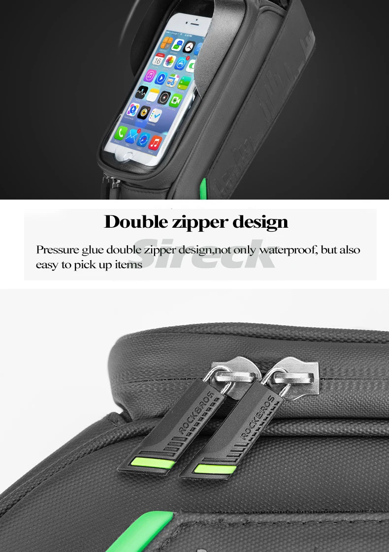 Perfect Rockbros Bike Bag Waterproof Front Tube Phone Bicycle Bag Touchscreen Cycling Frame Bag Pannier Bike Accessories Bolsa Bicicleta 12