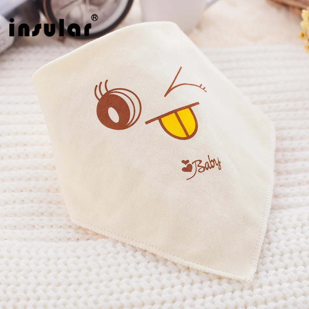 3PCS/ Lot Insular Cotton Smile Cute Baby Triangle Bibs babador Pink Blue Yellow Kids Scarfs Newborn Infant Bib Stuff for Babys