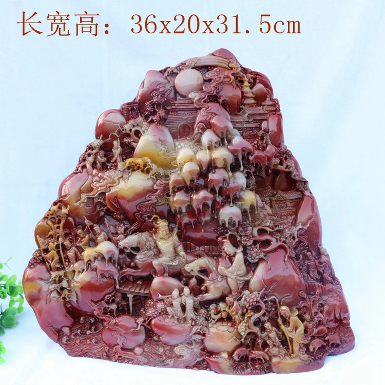 

Hand engraving Artwork Jade carving landscape lotus stone Shoushan stone ornaments ornaments a horse