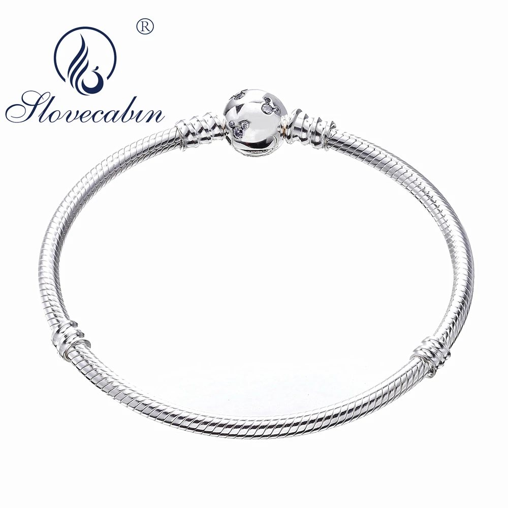 

Slovecabin 2018 Valentines Day Gift 925 Sterling Silver Snake Charms Bracelet For Women Wedding Mickly Bracelet Fine Jewelry