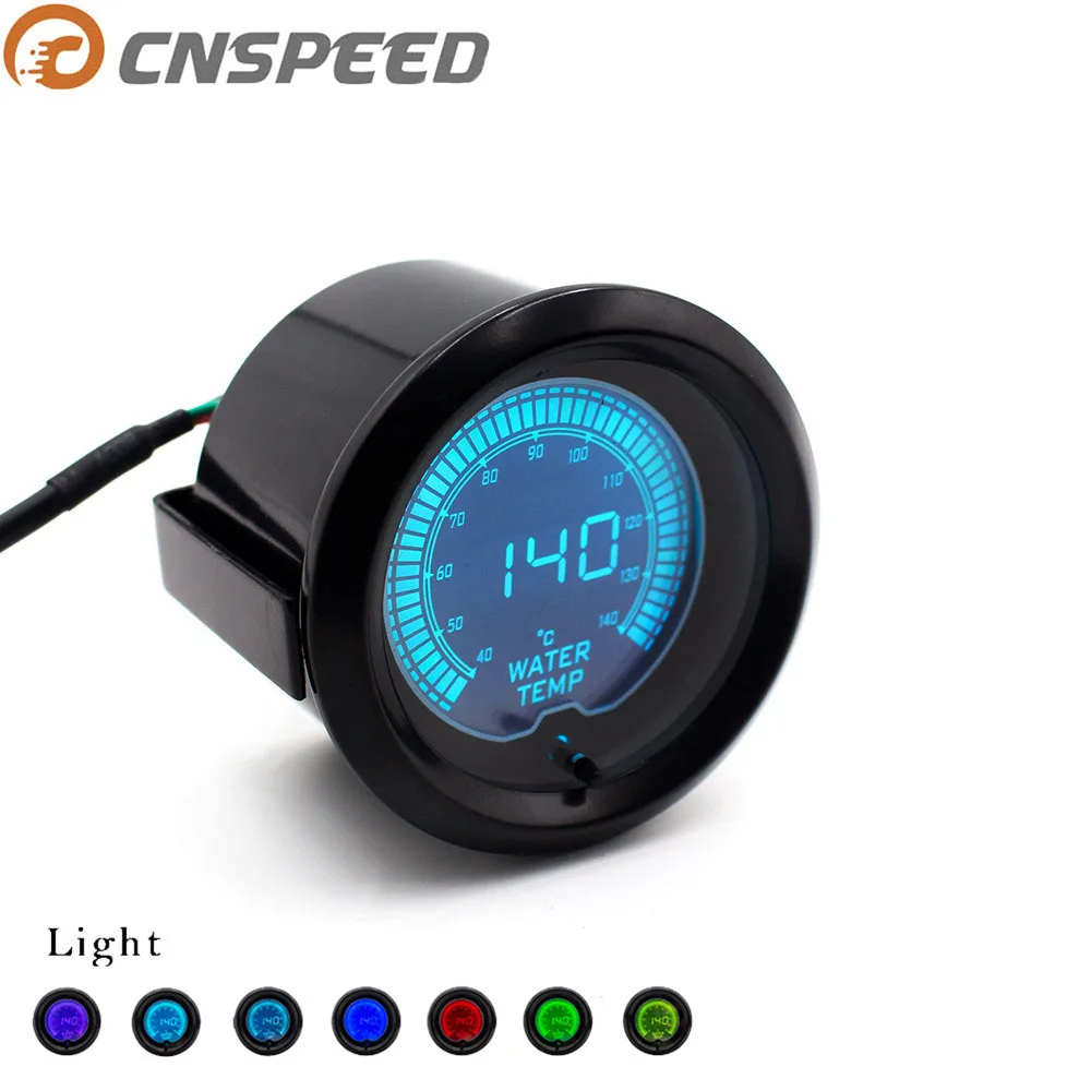 WarmCare 2 52mm Digital LED Water Oil Temperature Temp Gauge Electric Universal Car Pointer Meter 40-120℃ Black