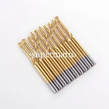 

10x 1/8'' 2.5mm x15mm Titanium N2 Coated End Mill Carbide Milling Tools One Single Flute CNC Router Bit Free Shipping