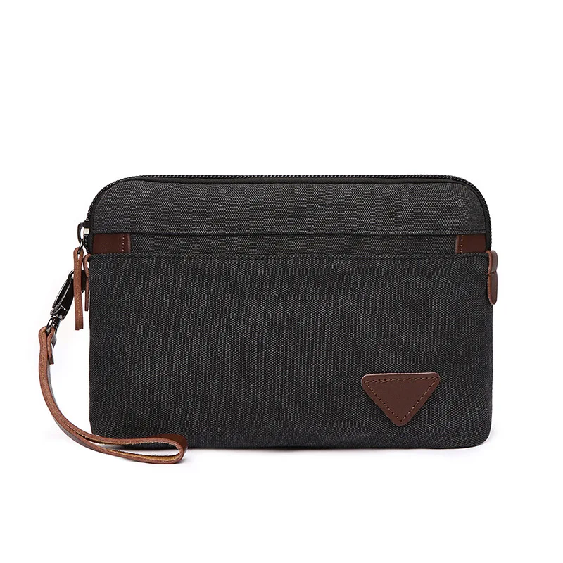 

Canvas Wallets With Coin Pocket Long Zipper Coin Purse for Men Clutch Business Male Wallet Double Zipper Vintage Large Wallet