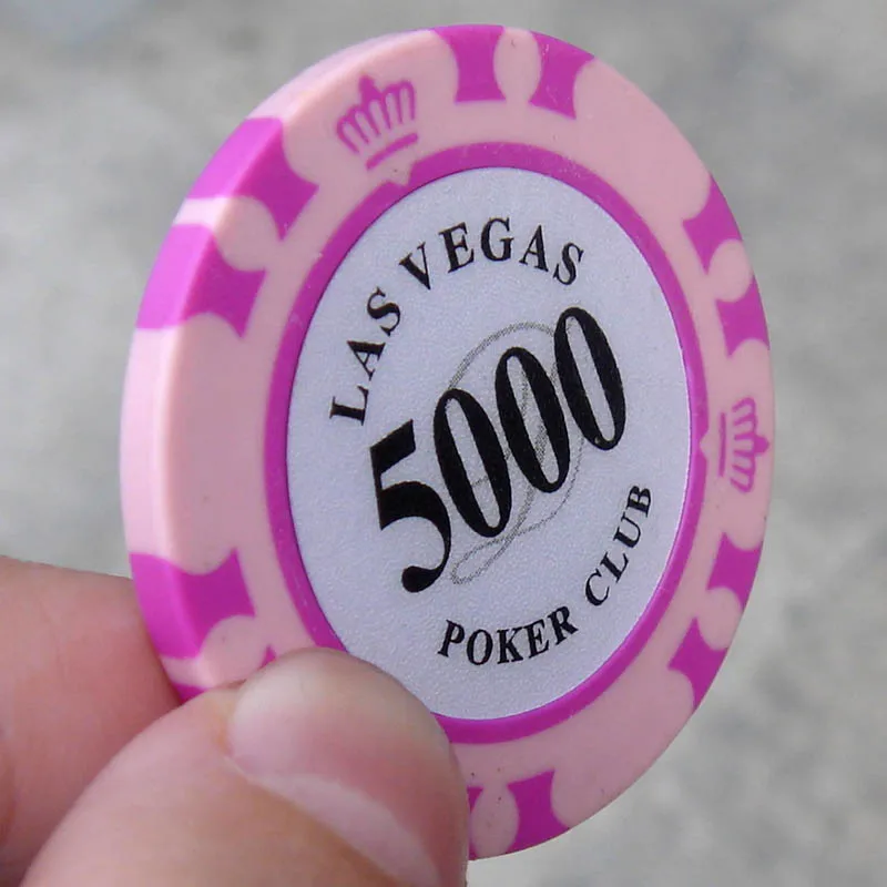 25 шт. Корона покерные фишки в глиняном листе наклейка металлик казино Jetton Texas Hold'em покер монета для игр - Цвет: 25pcs 5000
