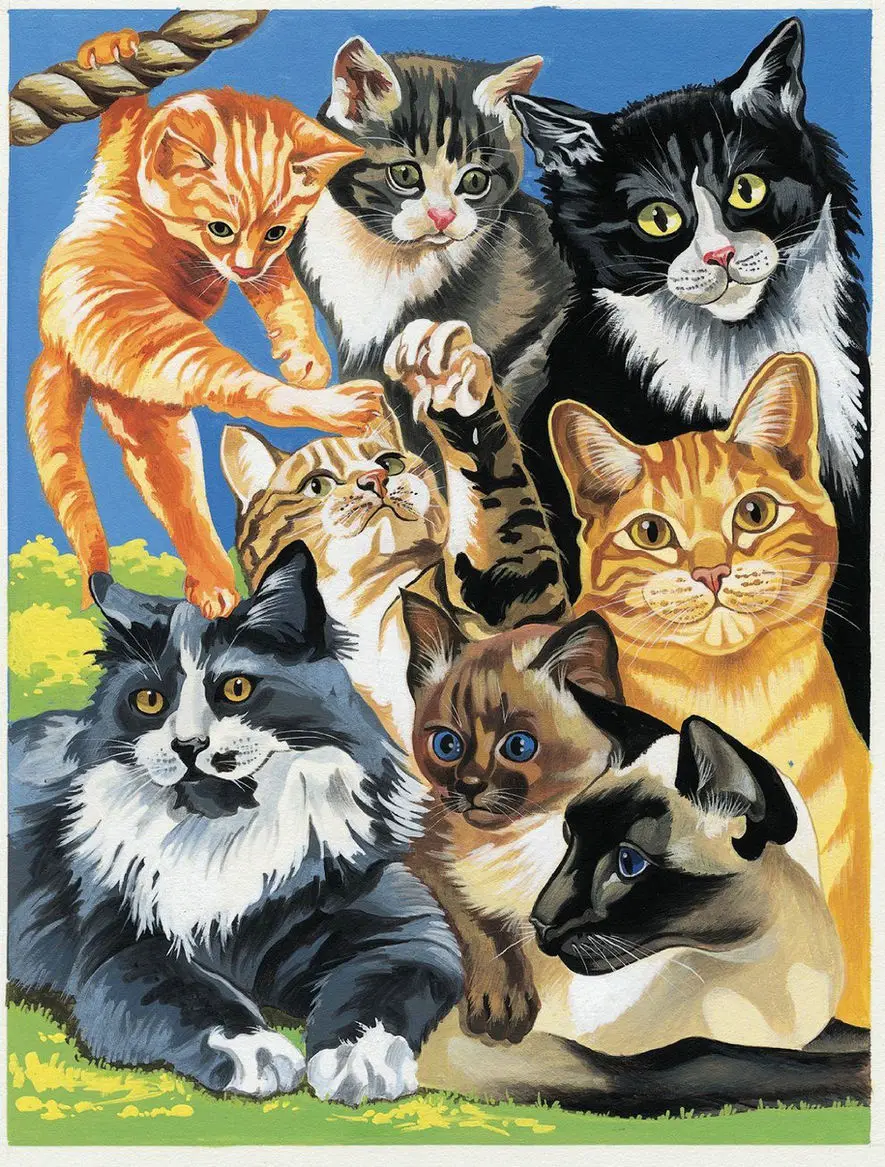 Cina Lukisan DIY5D Berlian Lucu Kucing Dan Anjing Cross Stitch Wall