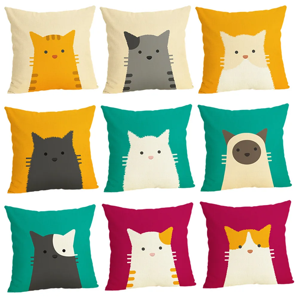 BV01076 رمي وسادة غطاء الوسادة القط مخلب مكتب قطني وسادة وسادة أريكة كيس وسادة غطاء لغرفة المعيشة الديكور