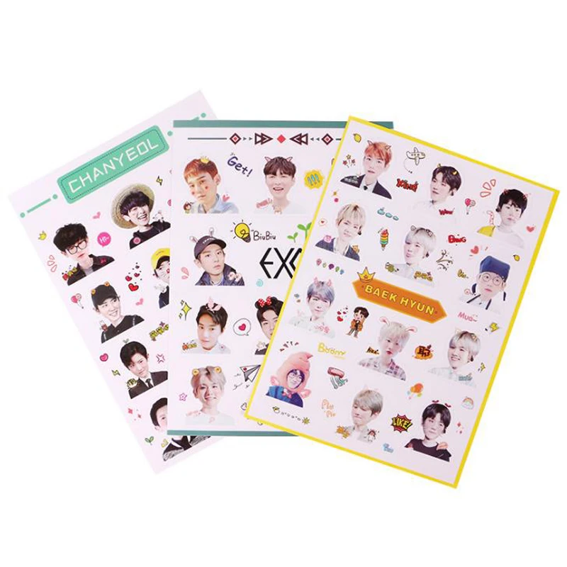 

1 Pcs Novelty Kpop EXO BAEK HYUN CHANYEOL 3D Transparent Photo Stickers Paper Bubble Stickers Decoration Stationery Sticker