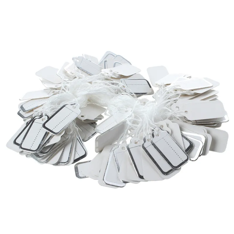 

200 X 26X13MM Paper price tags with silver edge