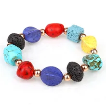 Bracelet en Pierre de lave perlée pour femme, Chakra, bohème, amitié, meilleur ami, Pierre Naturelle