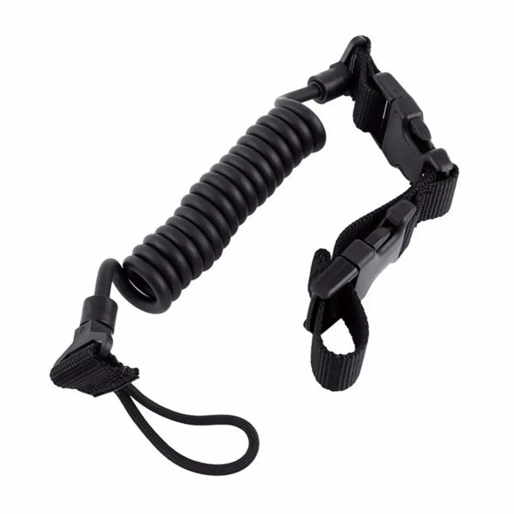 Elastic Tactical Safety Lanyard Rope Outdoor Anti-lost Elastic Key Ring EDC Extension-type Spring Adjustable Belt NEW Arrival - Цвет: black