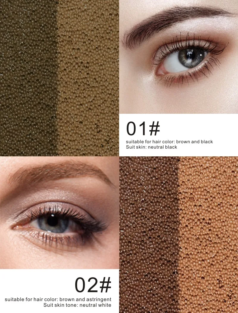 MRC Double-color Waterproof Air Cushion Tattoo Eyebrow Enhancers Cream Cosmetic Easy to Wear with Makeup Brush Tool (5)