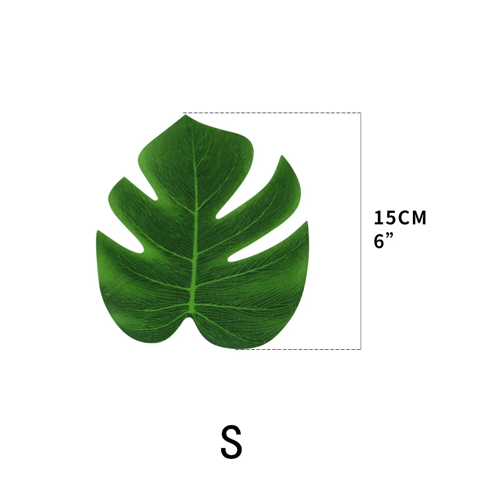 12 шт./лот, для летней тропической вечеринки, искусственные Пальмовые Листья, Гавайские, Луау, для вечеринки, джунгли, пляж, тематическая вечеринка, украшение для вечеринки, Гавайи - Цвет: S 12pcs