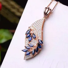 Подвеска из натурального сапфира, Серебро S925 пробы, натуральный кристалл, подвеска, ожерелье, модные элегантные облака, женские вечерние ювелирные изделия