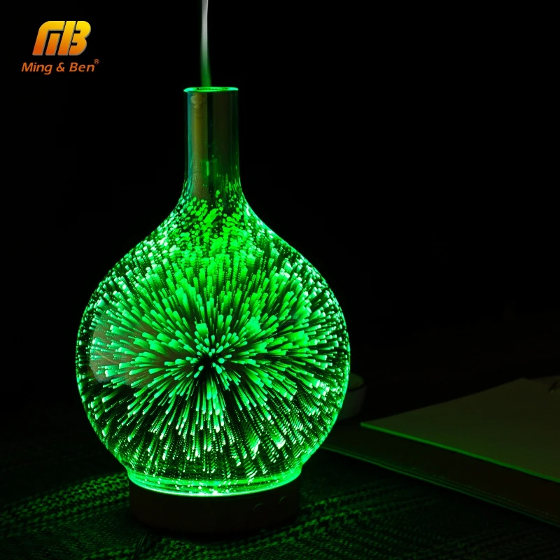 

LED Night Light Air Humidifier 110V 220V 3D Colorful Fireworks Aroma Oil Diffuser LED Mist Ultrasonic Sprayer Aromatherapy Lamp