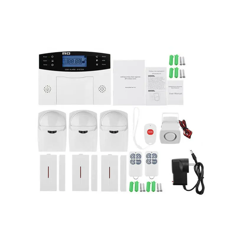 

Gsm Wireless Home Burglar Alarm System Sos Motion Door Window Sensor Security (Us Plug)