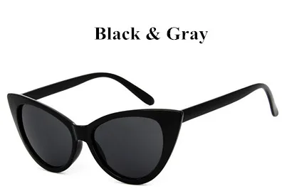 Новые модные брендовые женские солнцезащитные очки «кошачий глаз» простые очки женские прозрачные очки «кошачий глаз» оправа винтажные очки для женщин Oculos - Цвет оправы: Black Gray Big
