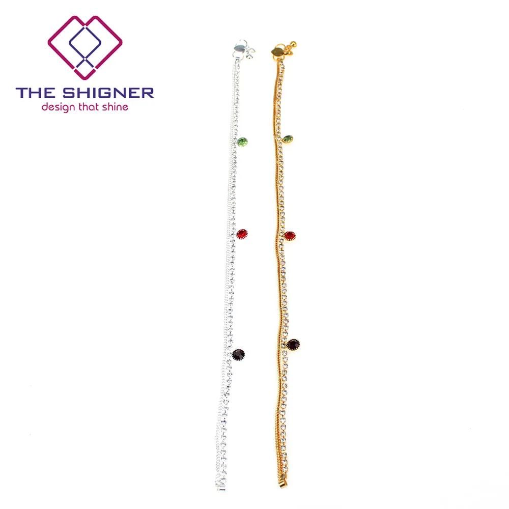 SHIGNER индийский традиционный танец живота Ghungroo цепочка на лодыжку хиппи ножной браслет красочный каменный ножной браслет для женщин отдыха