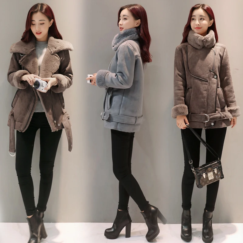 HIGH QUALITY Newest Fashion Women's Winter Leather Jacket Casual Mandarin collar Faux Suede Dress Female jaqueta de couro