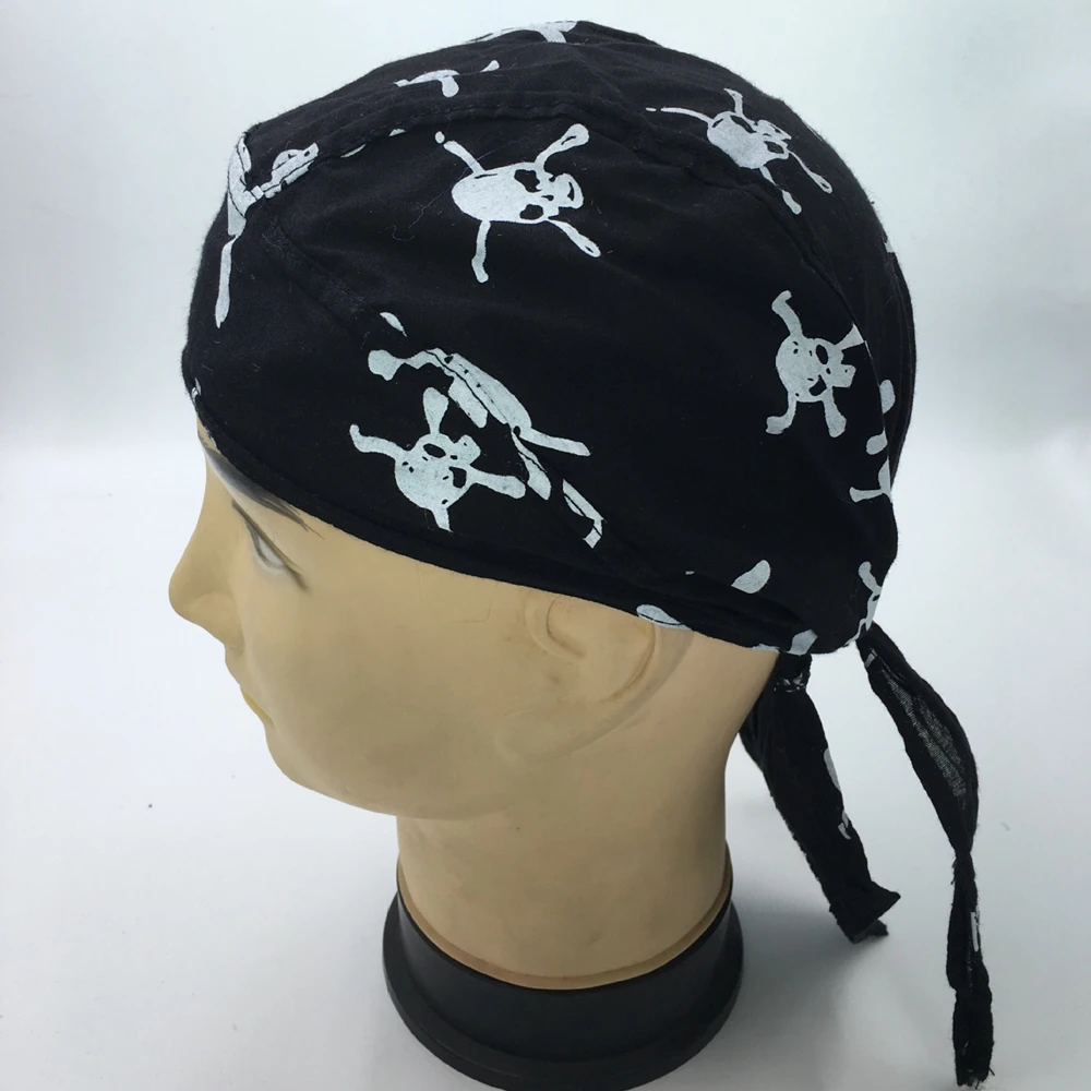 Мужская хлопковая кепка с алмазной пластиной и черепом, женская шапка Doo Rag Байкерская бандана, головной убор Skullies& Beanies DAJ9068 - Цвет: 02