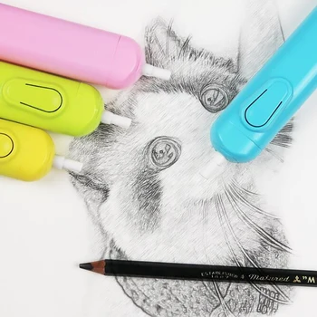 

20pcs Electric Eraser Sketch Highlight Modification Auto Eraser Office Stationery School Supplies Blue Green Pink Contain Eraser