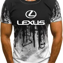Мужской короткий рукав чехол с логотипом Lexus Мужская футболка Летняя Повседневная хлопковая Футболка с градиентом модные хип хоп Harajuku мужские брендовые футболки