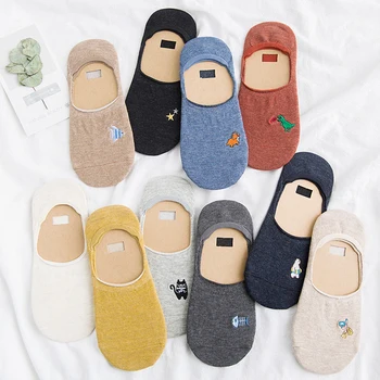 

2Pairs/Lot Women Cartoon Pattern Cute Socks 4Colors Small Boat Socks for Summer Breathable Casual girls Cotton Funny Socks