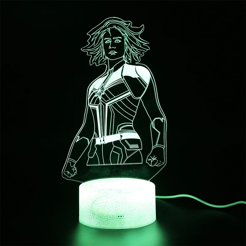 Марвел Капитан фигурная лампа Дети сна свет Мстители Endgame Touch 3d лампа проектора светодиодная иллюзия