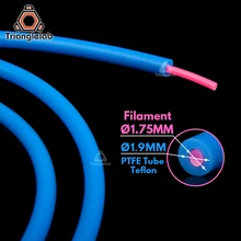 Tubo de teflon ptfe de alimentador trianglelab, cabo bowden rostock de extração com extremidade quente de 1.75mm & nbsp; capricornus