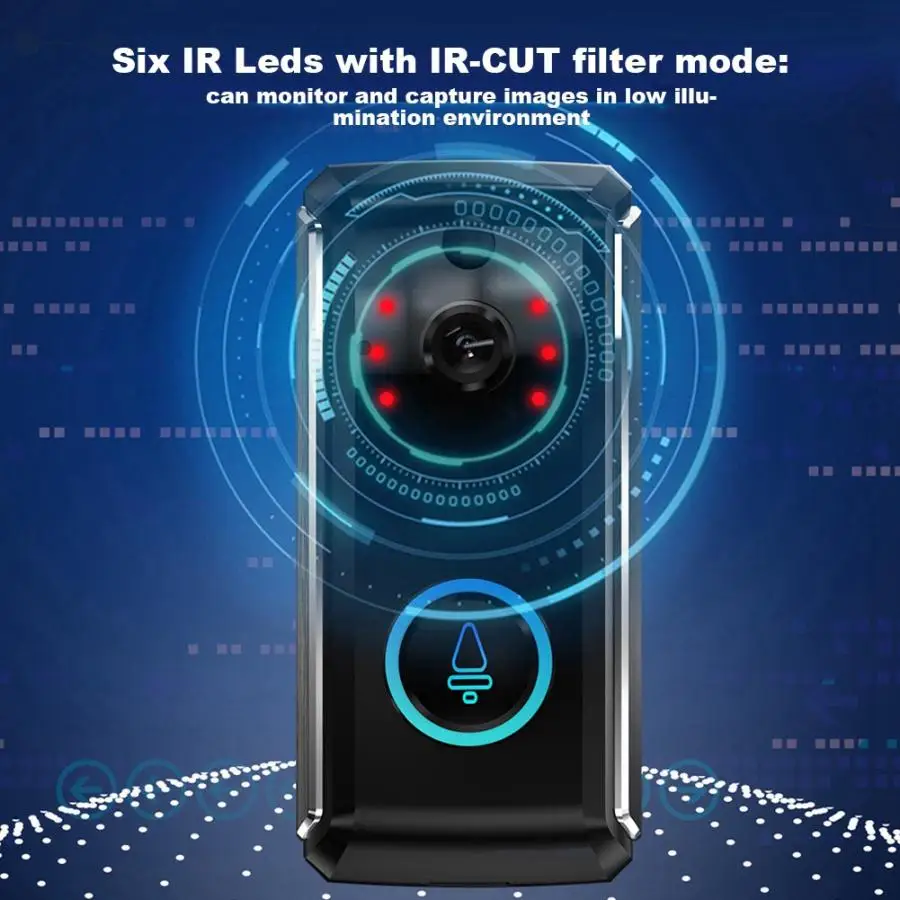 Deurbel met камера 720 P 1080 P беспроводной Wi-Fi HD Смарт-камера дверной звонок ИК Видимый домашний Интерком охранника домофон