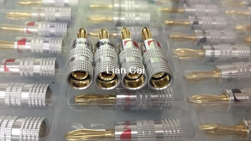 20 шт. новый тип 4 мм Nakamichi Банановый штекер для видео 24K позолоченный динамик