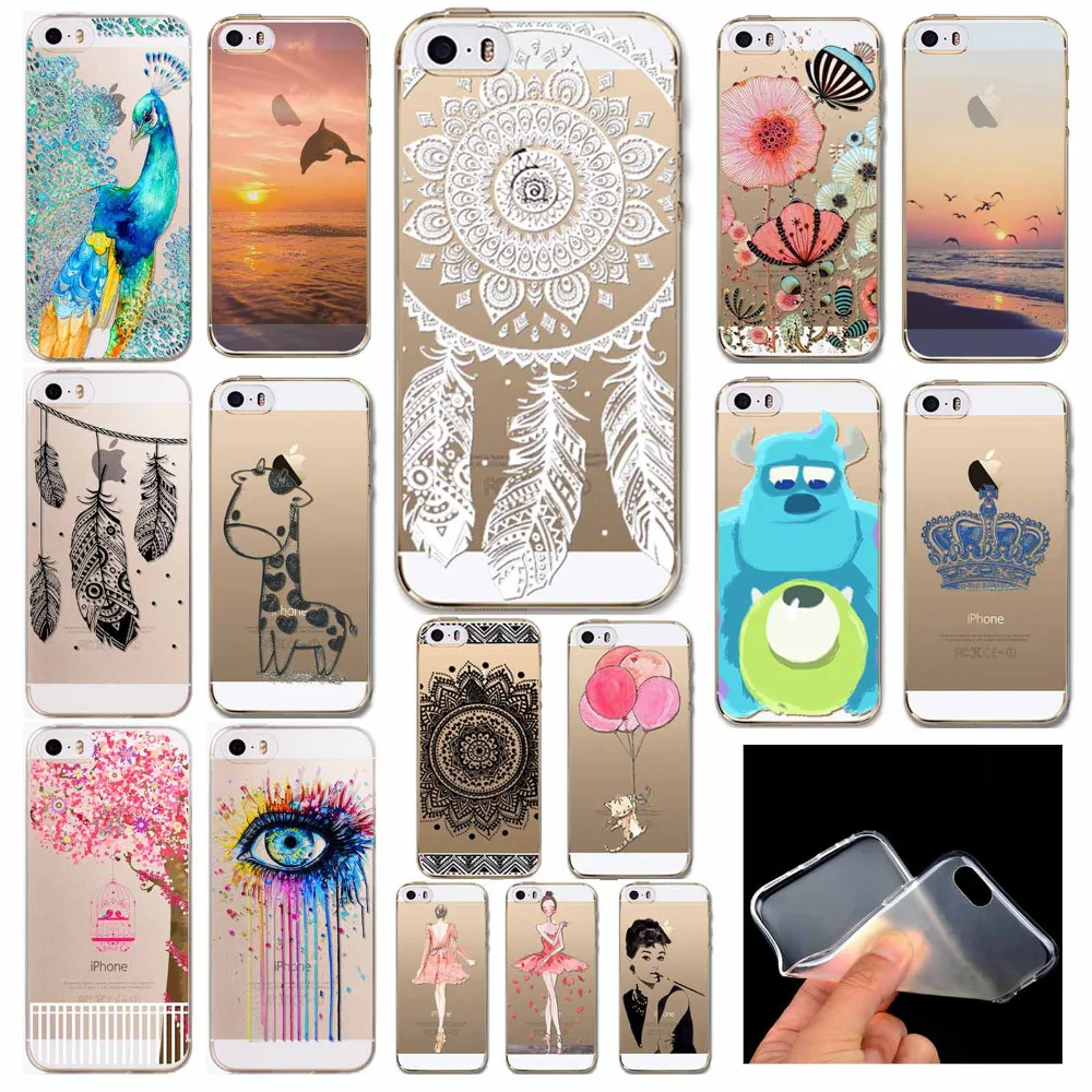 Phone Back Cases For iPhone 5 iPhone 5s SE Ultra Thin Soft TPU Silicon Printed Animals Flower Beauty Girl Back Case Cover Phone Back Cases For iPhone 5 iPhone 5s SE Ultra Thin Soft TPU Silicon Printed Animals Flower Beauty Girl Back Case Cover