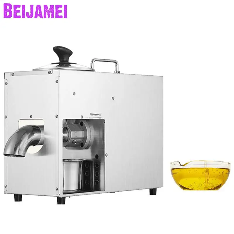

BEIJAMEI High Oil Production Rate Oil Press Maker Electric Commercial Peanut, Walnut kernel, Almond Hot Cold Press Oil Machine