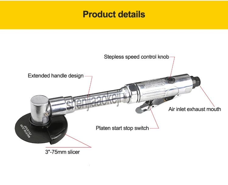 WX-813 пневматический резак 18000 об/мин "-75 мм пневматическая режущая машина инструмент с очень длинная ручка