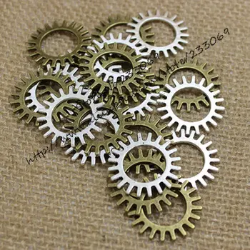

Wholesale (50 pieces/lot) 25mm Antique Metal Alloy Gear Jewelry Charm Jewelry Findings T0168
