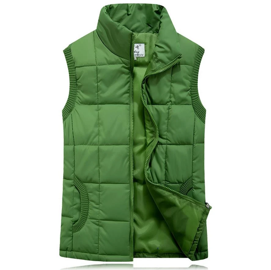 Men Fall & Winter Warm Thicken Plus Size Down Quilted Waistcoat Vest Jacket 
