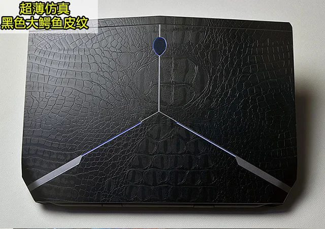 KH ноутбука углеродного волокна Кожаная наклейка кожного покрова протектор для нового Alienware 15 M15X R4 AW15R4 15," выпуска - Цвет: Black Crocodile