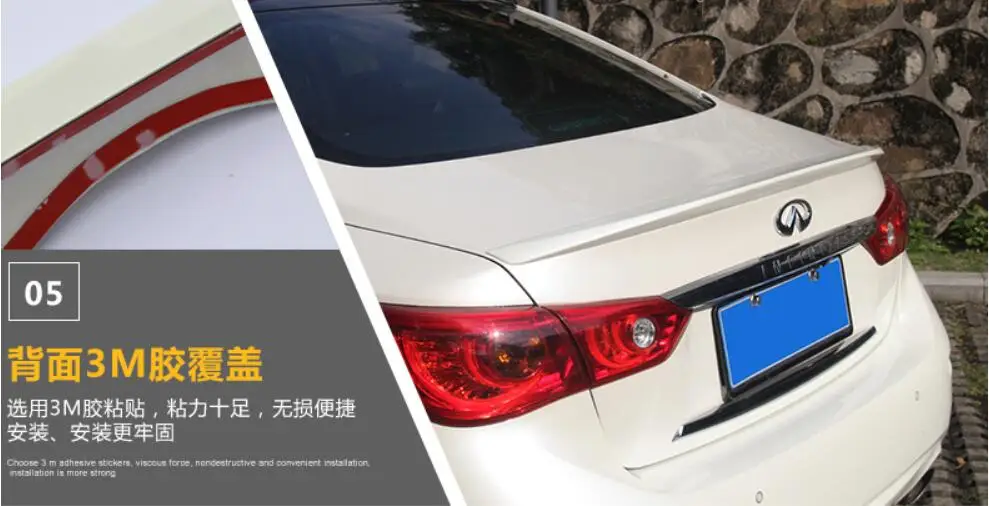 JINGHANG ABS краска автомобиля заднее крыло багажник выступ Спойлеры подходит для Infiniti Q50 Q50L