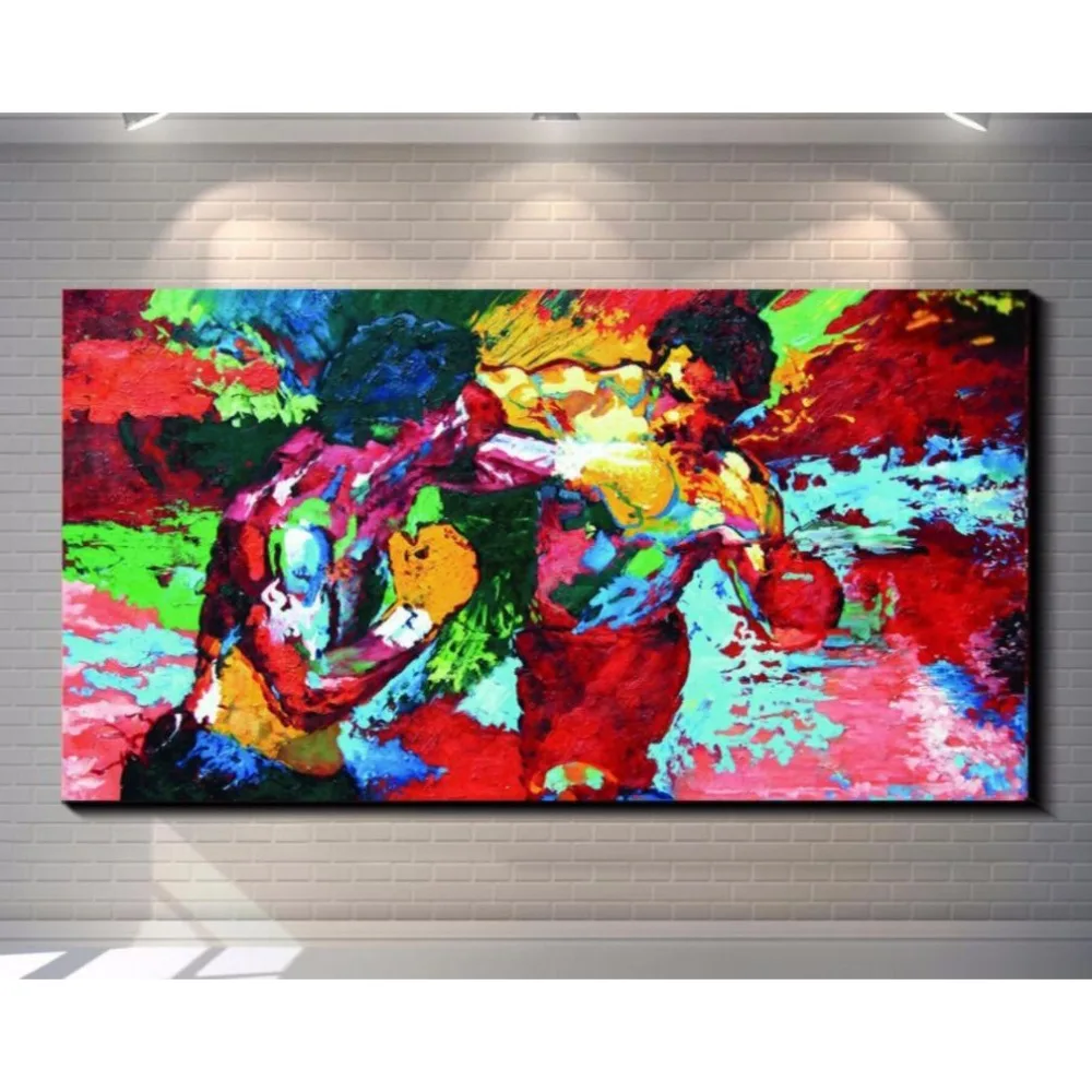 Leroy-Neiman-Rocky-vs-ApolloHandcraft-oil-painting-on