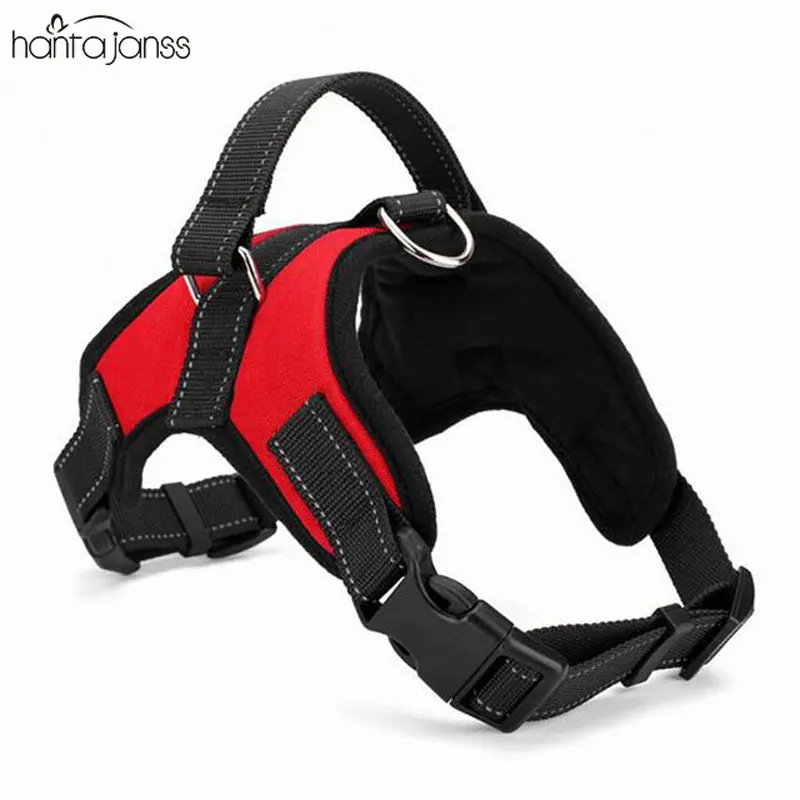 

HANTAJANSS New Large Dog Harness Vest 3 Colors Professional Dog Chest Comfortable Nylon Net Cloth Pet Products Straps S-XL