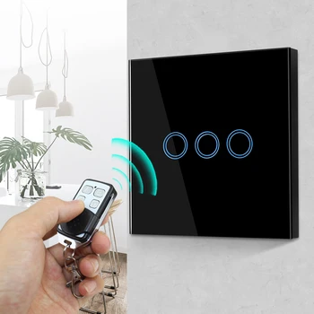 

Touch Screen Sensor LED Light Switch 220V 1/2/3 Gang Glass Wall Touch Switch Recessed Control Panel EU UK Standard with Remote