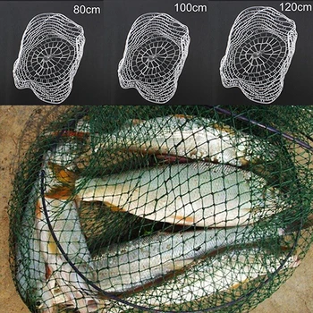 

80cm/100cm/120cm Portable Folding Fishing Net Landing Network for Catching Fish Shrimps Soft Rubber Landing Net Fishing Tackle