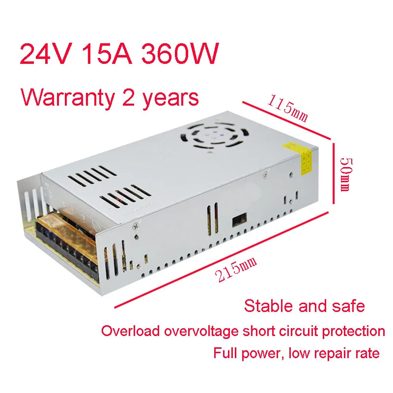

24V 15A 360W Switching Power Supply Source Transformer AC to DC
