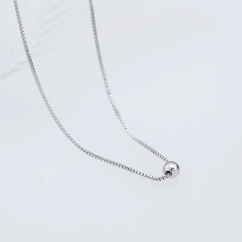 925 стерлингового серебра короткие одиночные маленькие шары бусы цепочка ключицы чокер колье для женщин модные ювелирные изделия ожерелье 1 шт