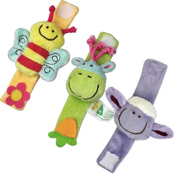 

1pcs Baby Toys Cartoon Animals Rattles Soft Plush Doll Wrist Band Watch Band Bed Bells Baby Hand Bells Infant Toys Newborn Gift