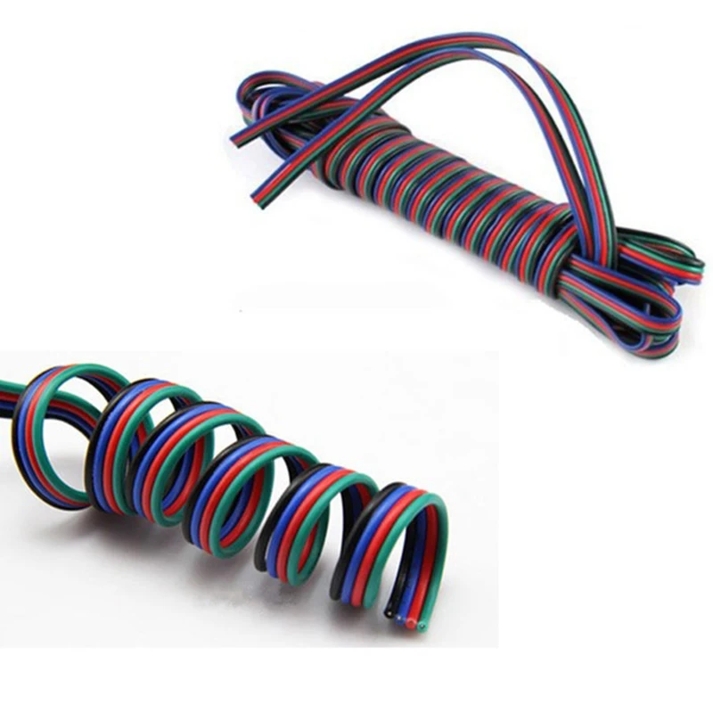 5 м 4-контакт RGB светодиодный расширение провода Соединительный кабель Шнур для 3528 5050 RGB полосы (Цвет: синий)