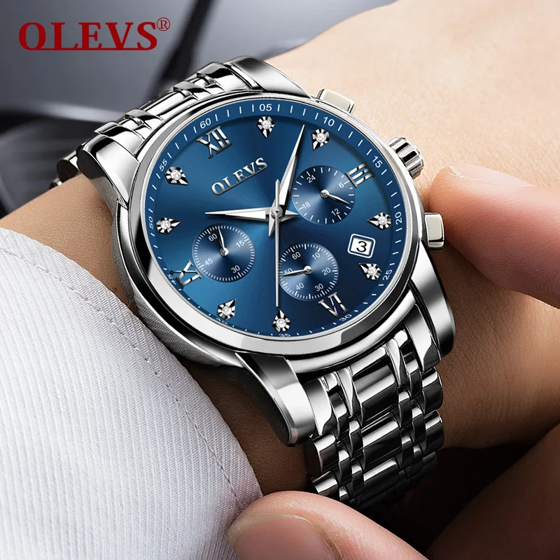 Olevs Relogio Masculino Luxury Date Waterproof Watches-Men'S Wrist Watches Chronograph Luminous Han