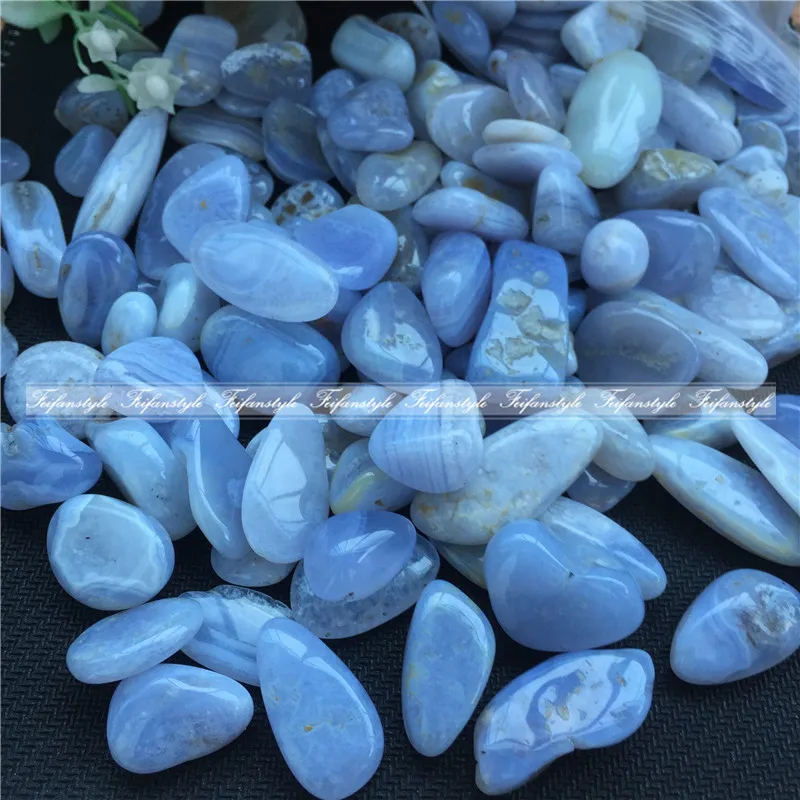 

50g 10-20mm Blue Lace Agate Tumble stones Crystal Gemstone Terrarium Fish Tank Plant Potting Container Decorations
