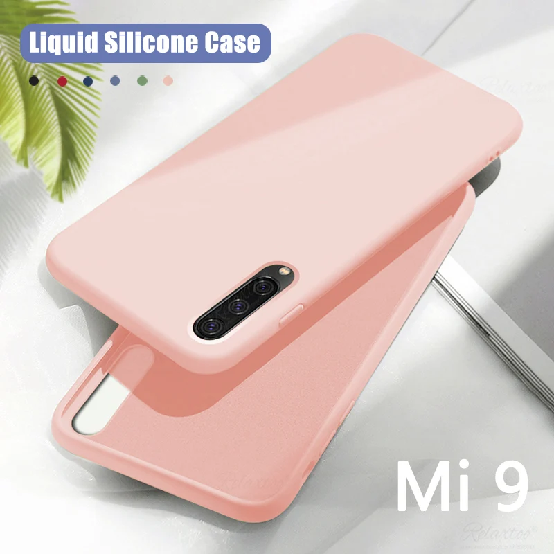 Soft case for xiaomi mi 9 Luxury liquid silicone phone on the xiomi mi9 se back cover protection couqe | Мобильные телефоны и
