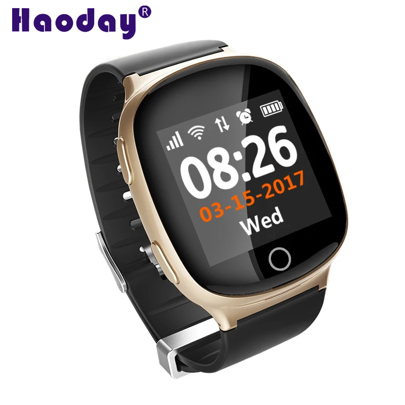 

D100 GPS Watch Locator for Elderly GPS+LBS+WIFI Positioning Anti-lost Tracker Heart Rate Monitor Medicine Reminder Watch Tracker
