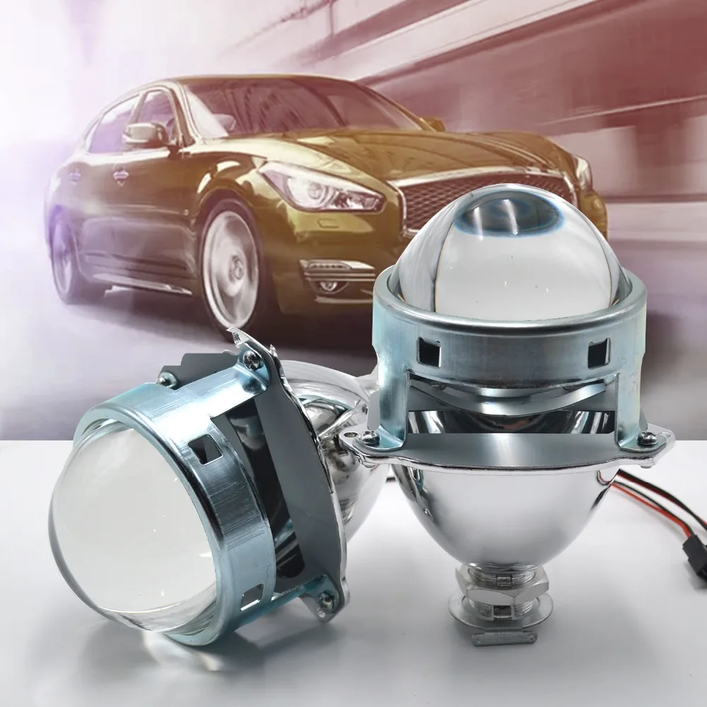 Taitian 2Pcs headlights lens 3.0" Mini Bi Xenon HID Projector Kit Auto